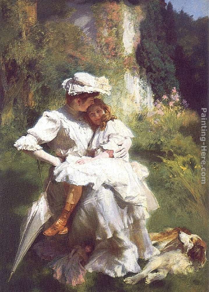 Tendresse Maternelle painting - Emile Friant Tendresse Maternelle art painting